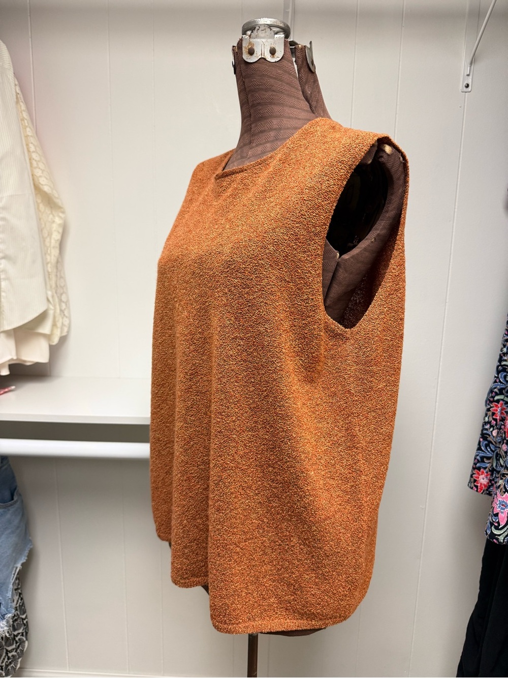 Vintage Eileen Fisher Merino Wool Knit Sleeveless Sweater Top Shell Size 1X - Picture 6 of 10
